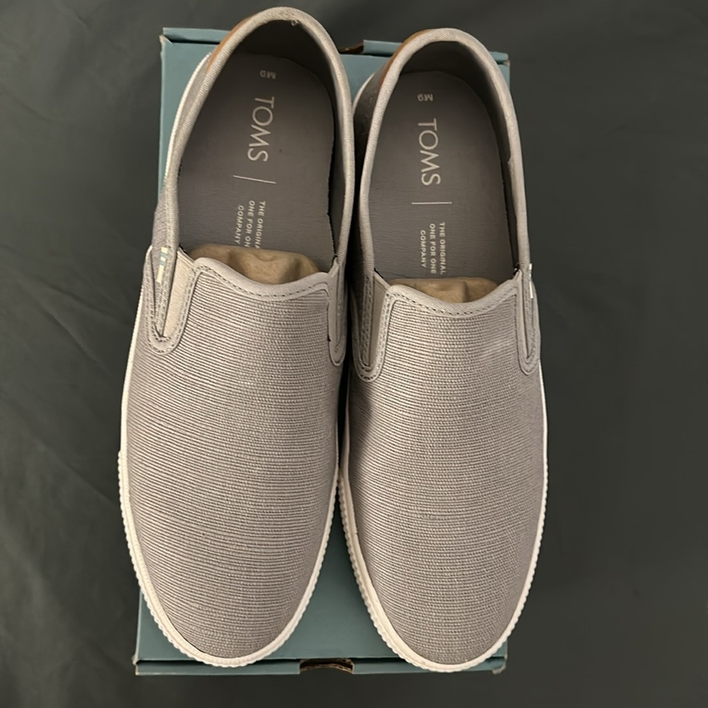TOMS Canvass Laceless Baja Drizzle Grey Mens 9